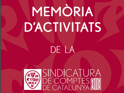 Portada de la Memòria anual d'activitats de la Sindicatura de Comptes.