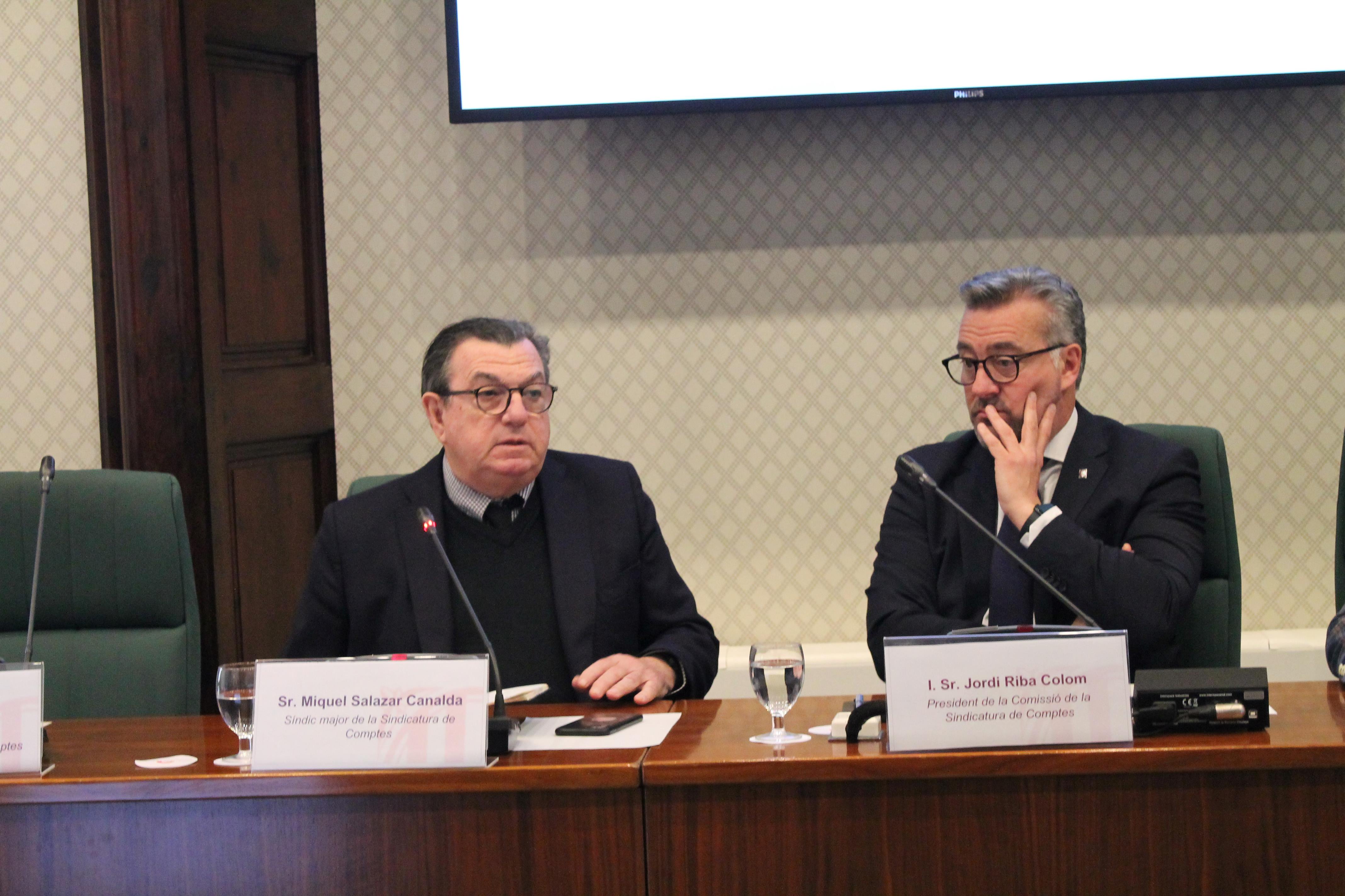 Miquel Salazar i Jordi Riba, a la Comissió de la Sindicatura del Parlament.