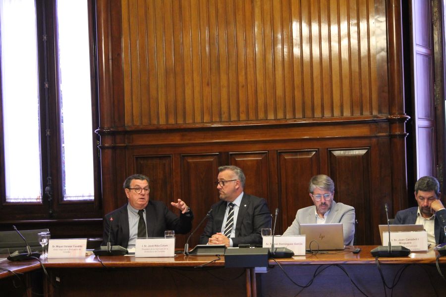 El síndic major, Miquel Salazar, durant la seva intervenció a la Comissió.