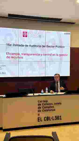 El síndic major, durant la seva presentació a la 16a Jornada d'auditoria del Col·legi de Censors.
