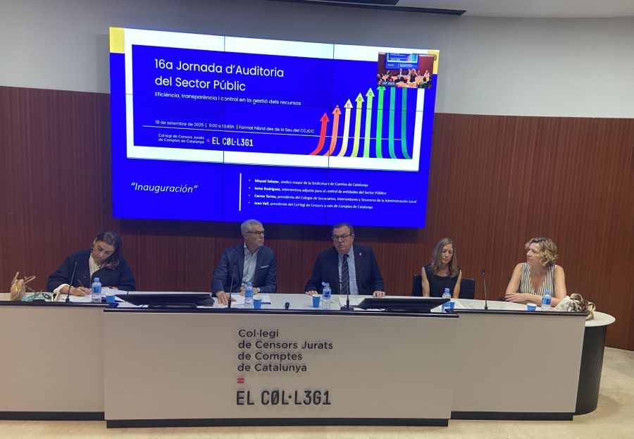 El síndic major, durant la inauguració de la 16a Jornada d'auditoria del Col·legi de Censors.