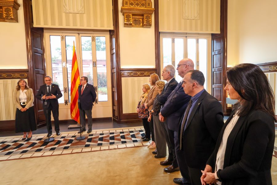Els membres del Ple de la Sindicatura assisteixen a l'acte de comiat a Salazar.